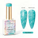 Nail Success Australia Aurora Pearl Gel in Aqua Breeze, shown with glossy and matte aqua blue pearl shimmer swatches for soak-off gel polish manicures