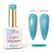 Nail Success Australia Aqua Stardust holographic gel polish with top coat and matte top coat swatches