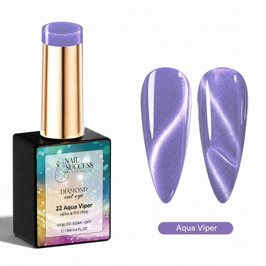 Aqua Viper HEMA- and TPO-free purple Diamond Cat Eye Gel Polish with two magnetic nail swatches – Nail Success Australia