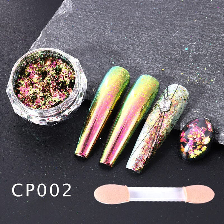 Aurora Chameleon Nail Art Flakes JarCP002