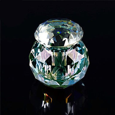 Aurora Crystal Glass Jar 10ml - Round with Diamond Lid - NSI Australia