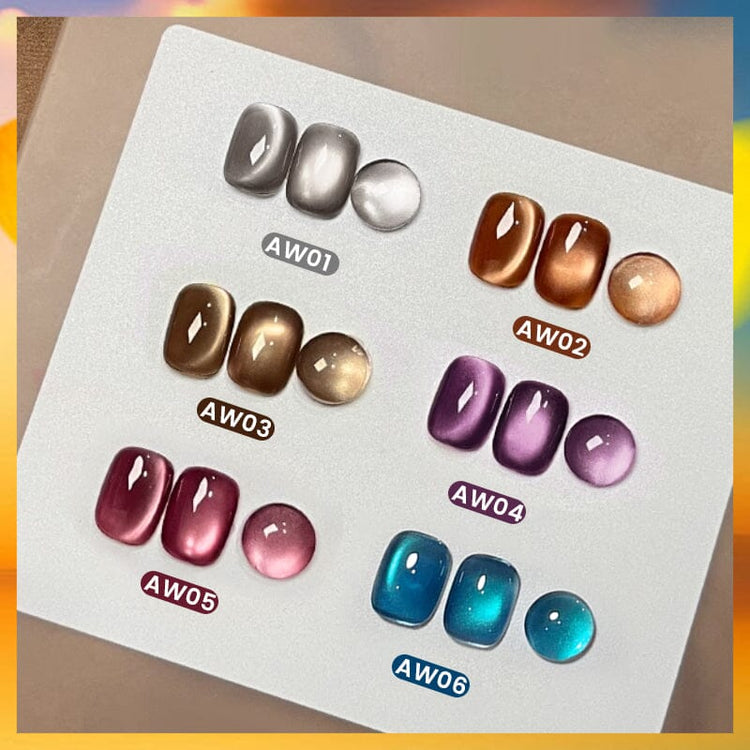 Autumn Water Light Cat Eye Magnetic Gel Born PrettyColour Chart Display