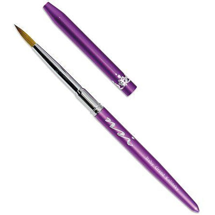 Baby Grand Kolinsky Acrylic Brush #6 Metal Handle + Cap - NSI Australia