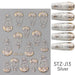NSI Australia Baroque Nail Art Sticker STZ-J13 Silver – ornate filigree floral full-nail decals with gold accents, self-adhesive for gel or acrylic nails, sample designs shown