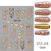 NSI Australia Baroque Nail Art Sticker STZ-J14 Gold – ornate floral & heart decals with sample nails, self-adhesive for gel or acrylic