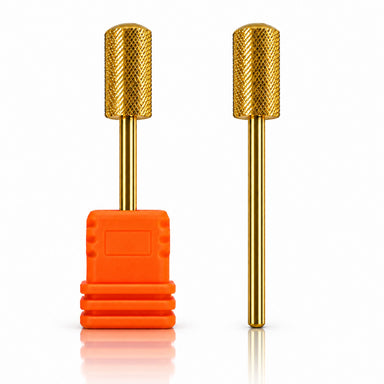 Barrel smooth top carbide nail drill bit, large barrel 6.5mm, fine, cross-cut head, with and without collar