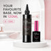 Nail Success Australia HEMA-free Base Coat Gel 120 ml refill beside a 15 ml bottle, highlighting refill capacity equal to eight 15 ml bottles.
