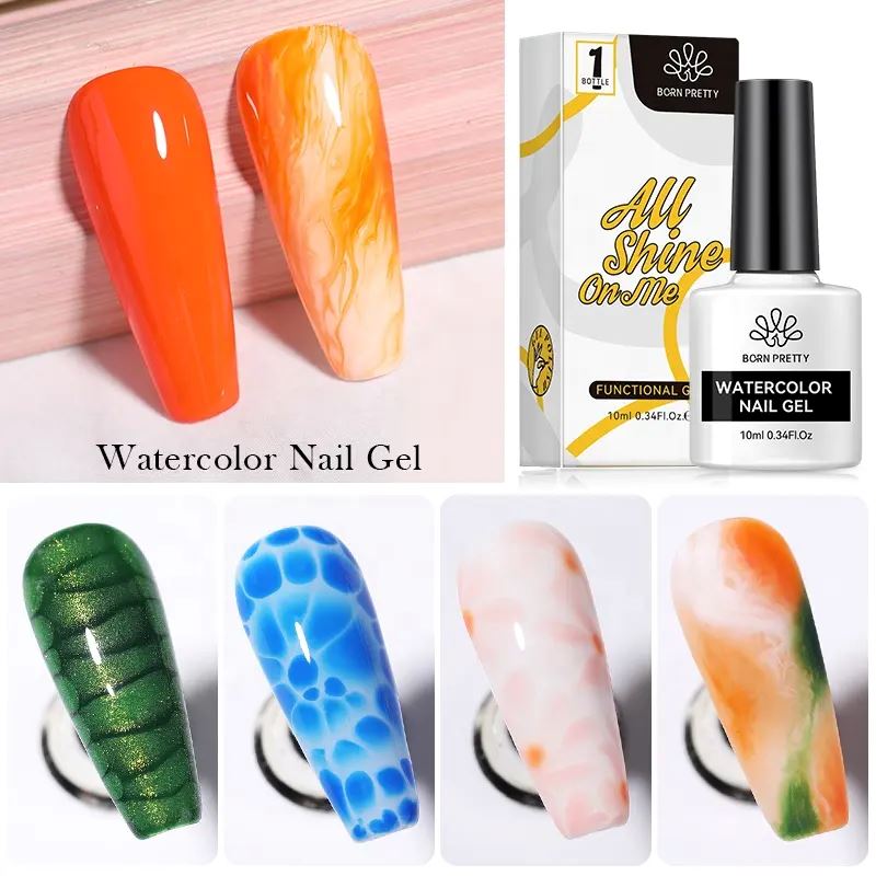 Blooming Watercolor Nail Gel Marble Effects BORN PRETTY