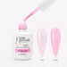 Blossom Rubber Base Gel - open bottle with brush and swatches