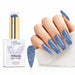 Blue Ice HEMA- and TPO-free reflective blue glitter gel polish with matching manicure – Nail Success Australia