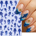 Nail Success Australia SWO-175 blue ocean nail art stickers shown with whale shark manicure design and gold starfish accents