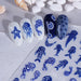 Nail Success Australia SWO-175 blue ocean nail art stickers shown on sample nails with whale shark, jellyfish, starfish and shell designs