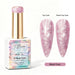 Blush Frost Aurora Pearl Gel Polish with pink pearl shimmer swatches in top coat and matte finish