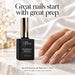 Bond Enhancer pH Balancer beside a natural manicure: great nails start with great prep