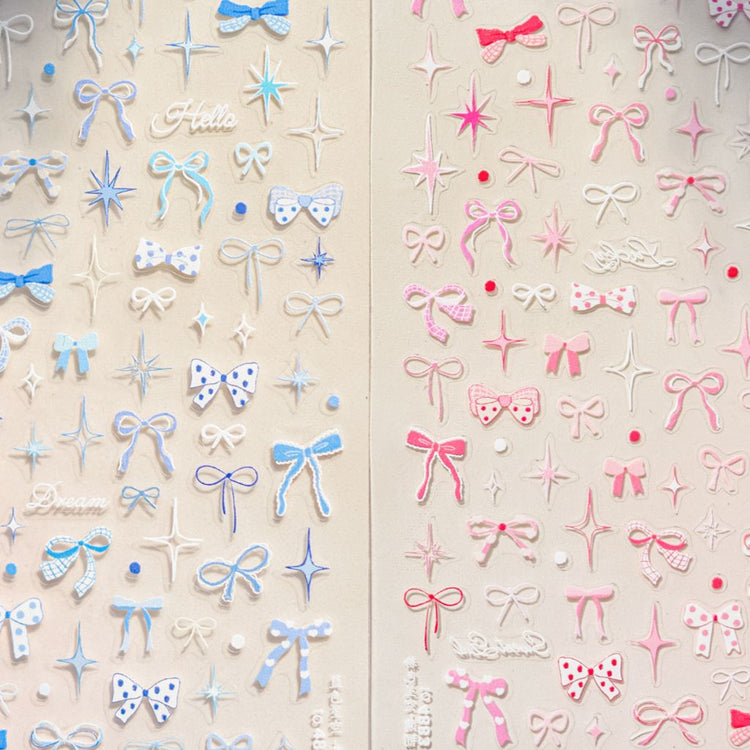 Bows and Stars Nail Art Stickers