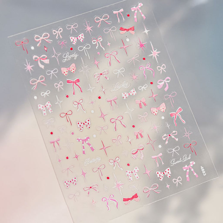 Bows and Stars Nail Art Stickers
