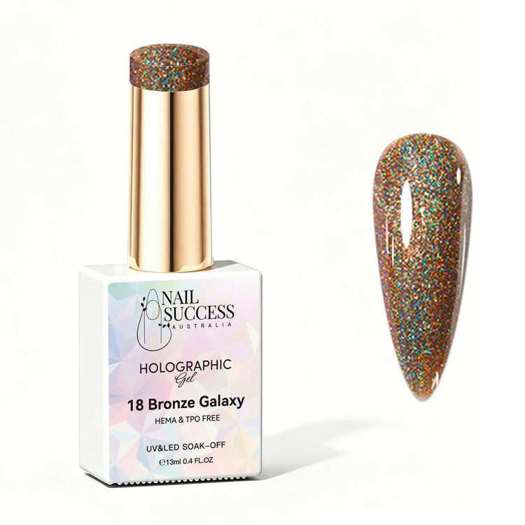 Bronze galaxy gel polish holographic gel polish NSI Australia