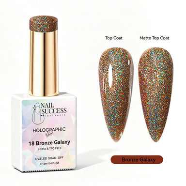 Bronze galaxy gel polish holographic gel polish NSI Australia