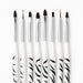 Nail Success Australia 8-piece nail art brush set — zebra short handles with liner, flat, oval, angled and dotting tool