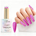 Bubblegum Burst holographic gel polish with bright pink glitter swatch and matching manicure for HEMA and TPO free salon nails
