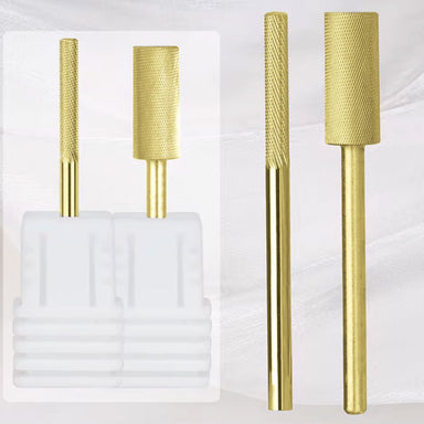 Gold tungsten carbide nail drill bits for acrylic gel removal, smoothing and professional manicure filing