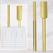 Gold tungsten carbide nail drill bits for acrylic gel removal, smoothing and professional manicure filing