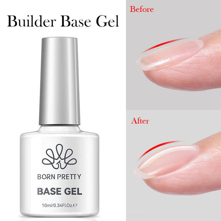 Bottle of Born Pretty Base Gel with 'Before' and 'After' 