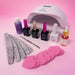 Nail Success Australia builder gel essential nail kit with UV LED nail lamp, HEMA free gel products, primer, nail files, cuticle tool and lint-free wipes