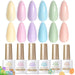 Born Pretty Candy Paradise 6-colour gel polish set 7ml – pastel shades with glossy and matte swatches