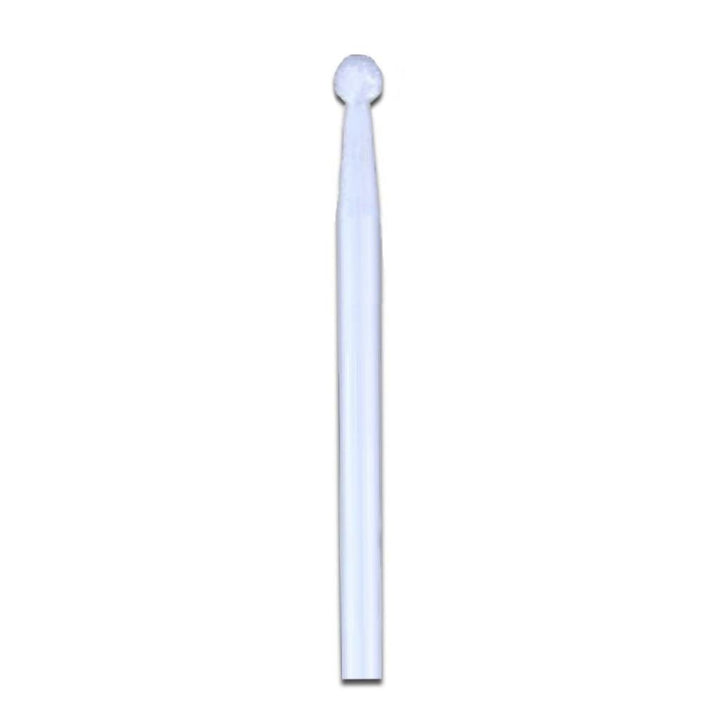 White ceramic ball cuticle cleaner bit, 2.3 mm, for e-file manicure