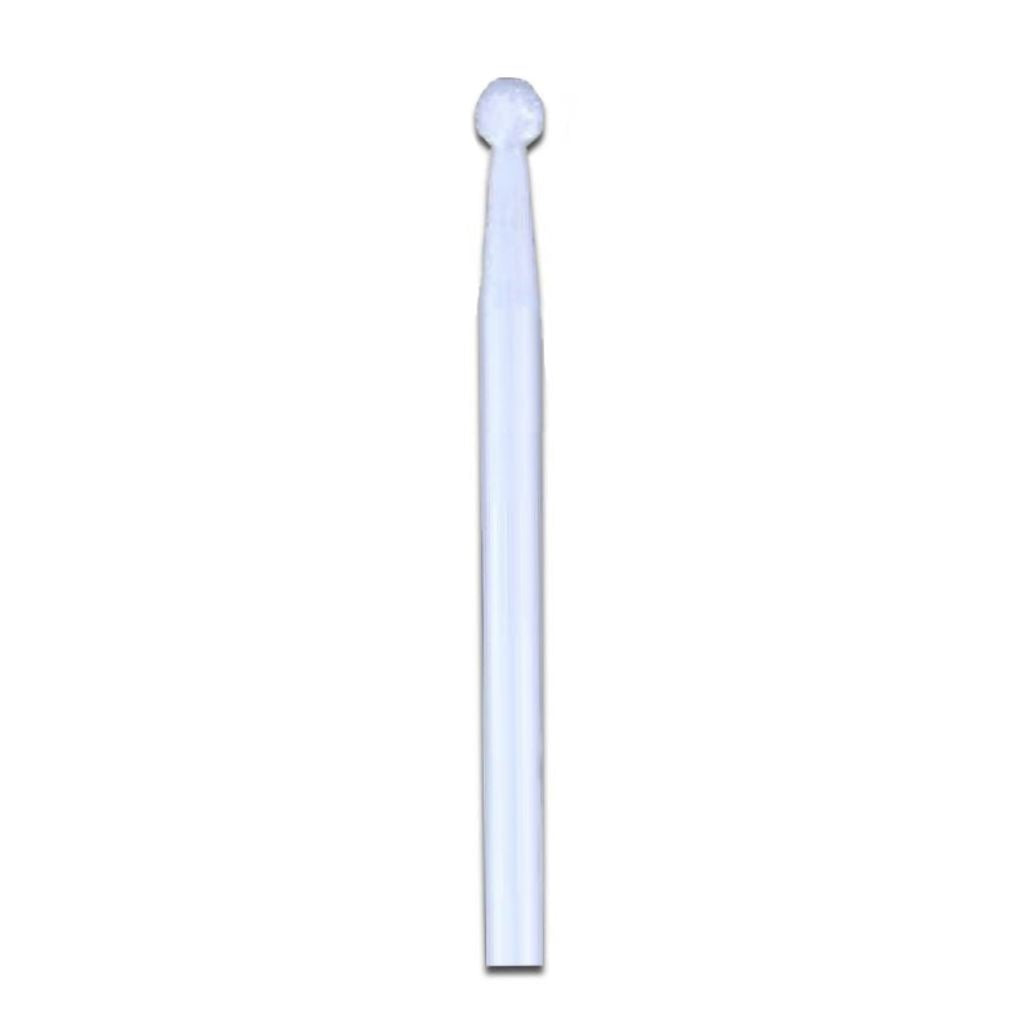 White ceramic ball cuticle cleaner bit, 2.3 mm, for e-file manicure