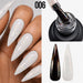 006 Chameleon Gel Polish with orange gold iridescent flake finish over black and white bases