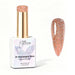 Nail Success Australia Champagne Glare reflective glitter gel polish bottle with glossy champagne nail colour swatch