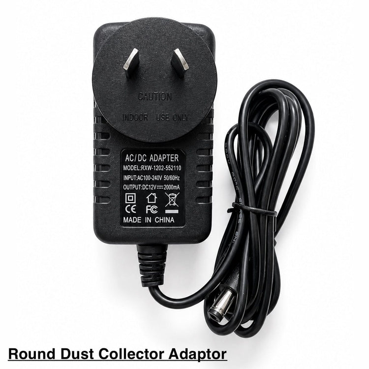 Round dust collector adaptor charger with AU plug and black power cord for nail dust collector