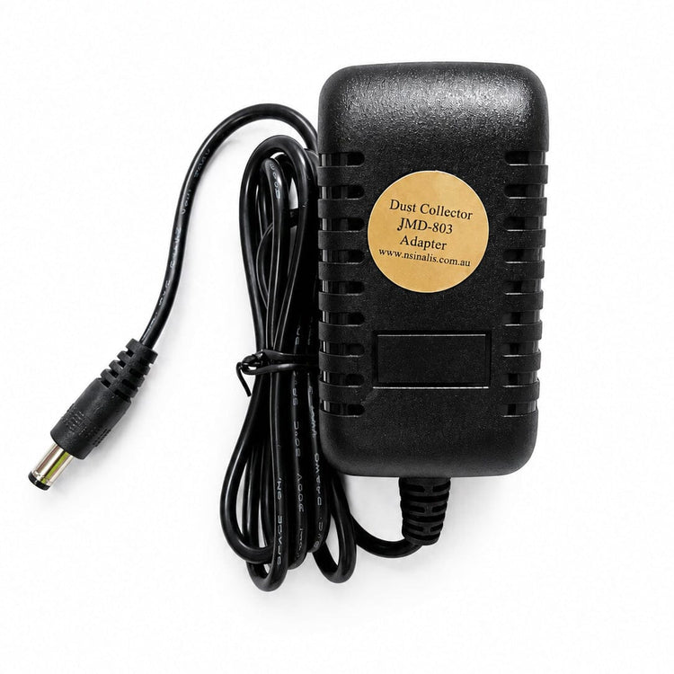 Dust collector adaptor power charger with black cord and round connector for NSI nail dust collector
