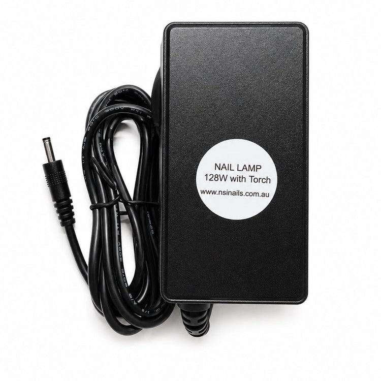 128W nail lamp charger adaptor with black power cord for UV LED nail lamp with torch