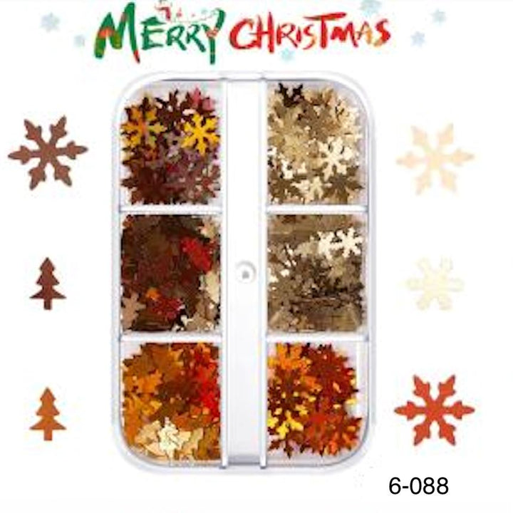 Christmas Nail Art Decoration (6-Grid Tray) - NSI Australia