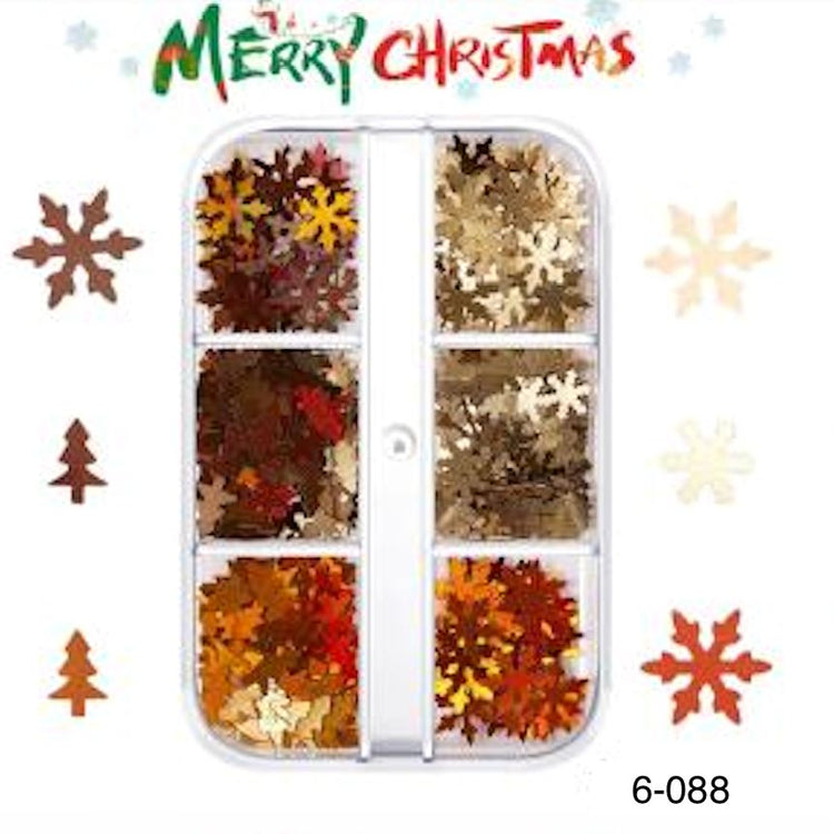 Christmas Nail Art Decoration (6-Grid Tray) - NSI Australia