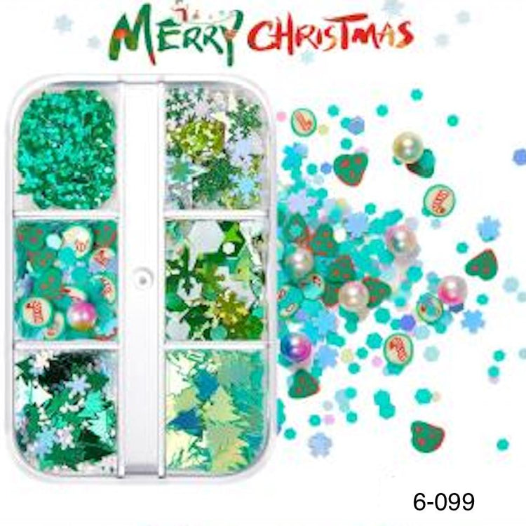 Christmas Nail Art Decoration (6-Grid Tray) - NSI Australia