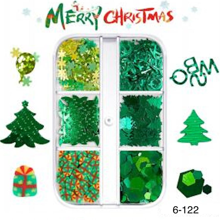 Christmas Nail Art Decoration (6-Grid Tray) - NSI Australia