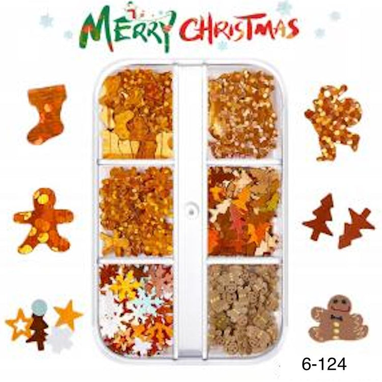 Christmas Nail Art Decoration (6-Grid Tray) - NSI Australia