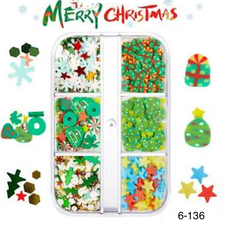Christmas Nail Art Decoration (6-Grid Tray) - NSI Australia