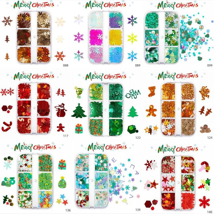 Christmas Nail Art Decoration (6-Grid Tray) - NSI Australia