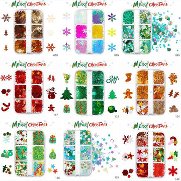 Christmas Nail Art Decoration (6-Grid Tray) - NSI Australia