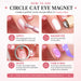 How to use Circle Cat Eye Magnet guide showing 4 steps to create a halo cat eye nail effect, NSI Australia