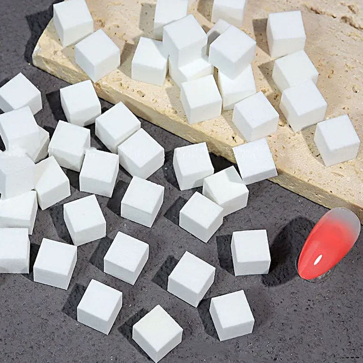 NSI Australia 50-piece pack of white cube nail sponges for cleaning, nail art effects and salon manicures