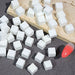 NSI Australia 50-piece pack of white cube nail sponges for cleaning, nail art effects and salon manicures