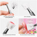 Stainless steel claw grabber tool step-by-step guide for holding cube sponges and creating ombre nail art designs