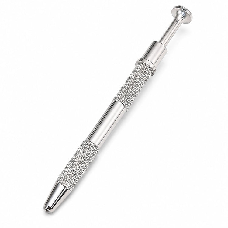 Stainless steel claw grabber tool with textured grip for picking up mini cube sponges and nail art accessories