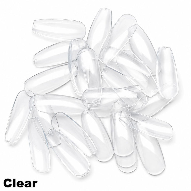 Loose clear NSI Coffin Nail Tips in a pile